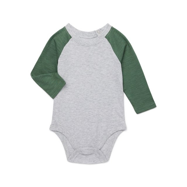 Garanimals Baby Boy Long Sleeve Solid Raglan Bodysuit, Sizes 0-24 Months | Walmart (US)
