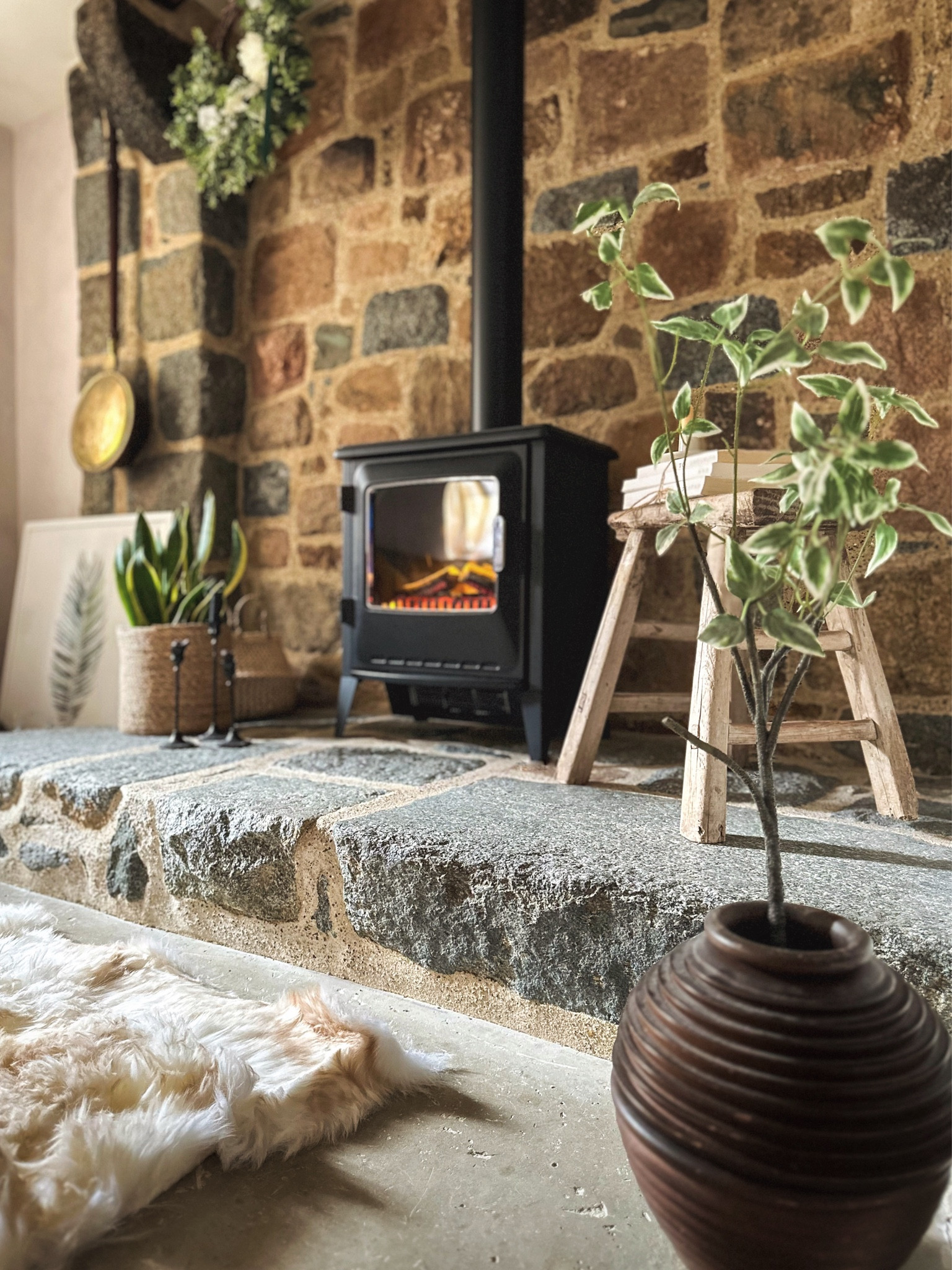 Warming up that raw concrete with a warm sheepskin rug - perfection! #interior #hygge #home 

#LTKU #LTKhome #LTKstyletip