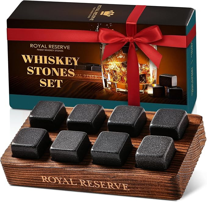 Whiskey Stones Gift Set by Royal Reserve – Artisan Crafted Reusable Chilling Rocks for Scotch ... | Amazon (US)