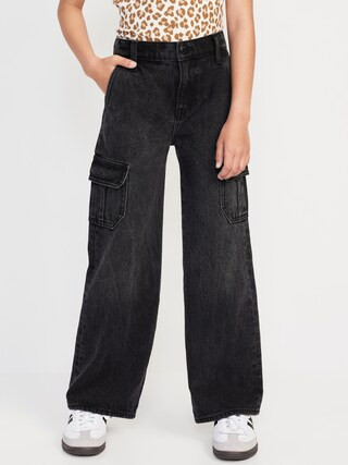 High-Waisted Baggy Wide-Leg Cargo Jeans for Girls | Old Navy (US)