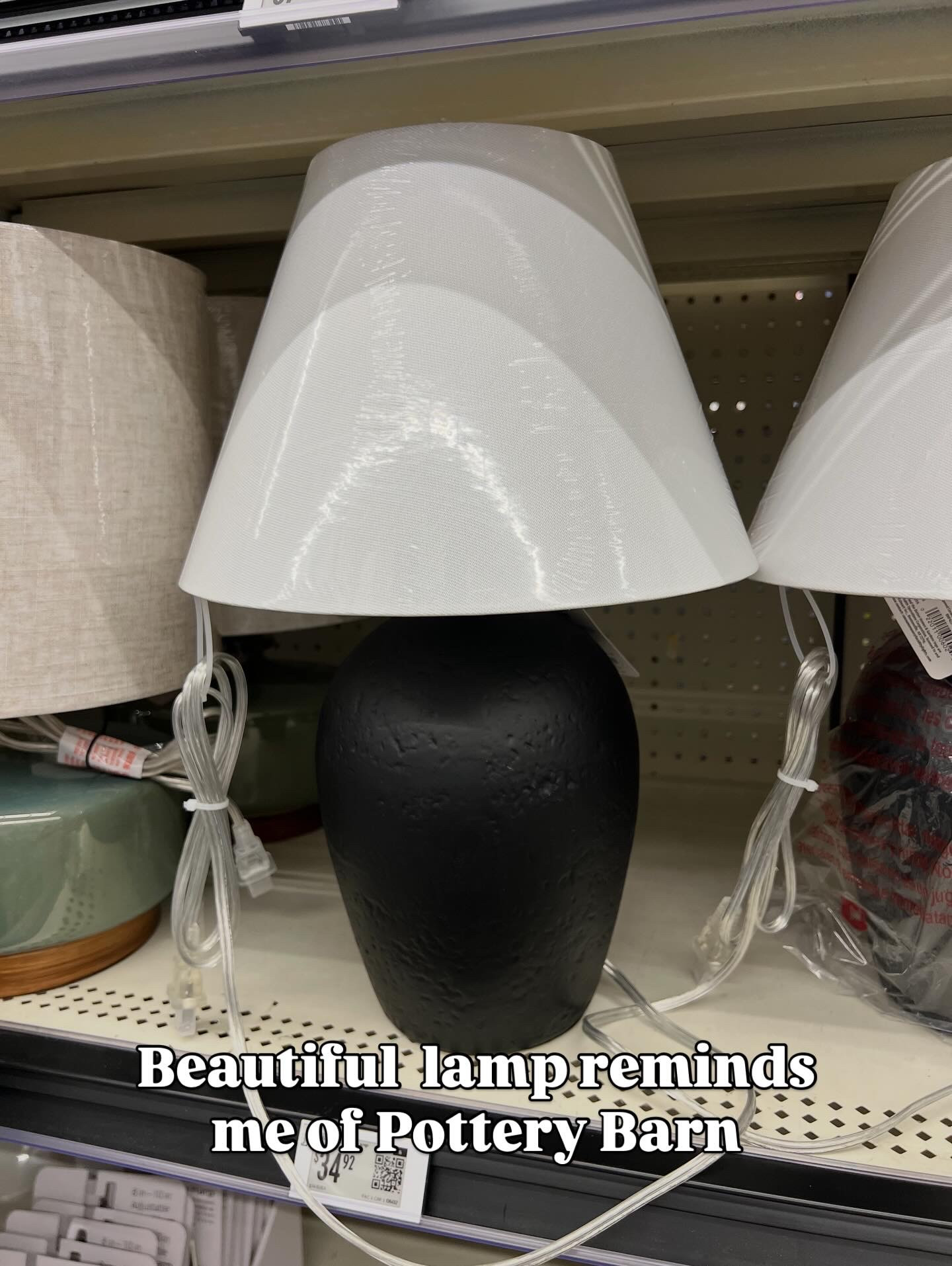 Better Homes & Gardens 18"H Ceramic Urn Style Table Lamp, Matte Black Finish, with White Linen Empire Shade, $34.92 at Walmart! Looks like Pottery Barn to me 🤍#walmarthome 

#LTKHome