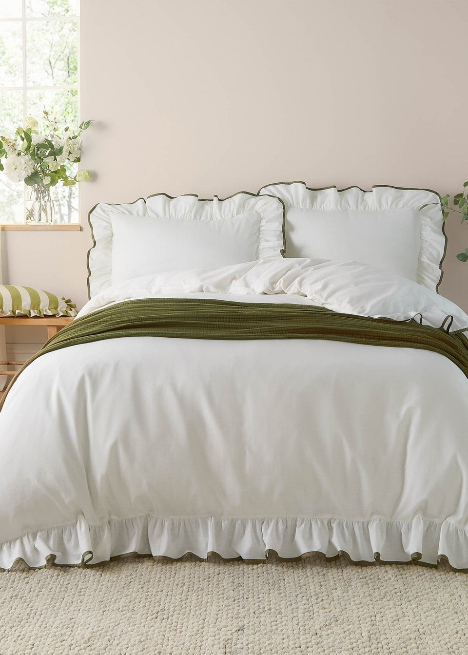Wylder Blousey Cotton Ruffle Duvet Cover Set - King | Matalan (UK)