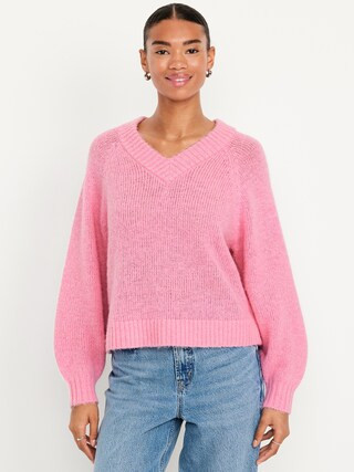 Cozy Cropped V-Neck Sweater | Old Navy (US)