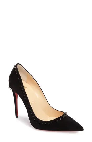 Women's Christian Louboutin Anjalina Pointy Toe Pump, Size 5.5US / 35.5EU - Black | Nordstrom