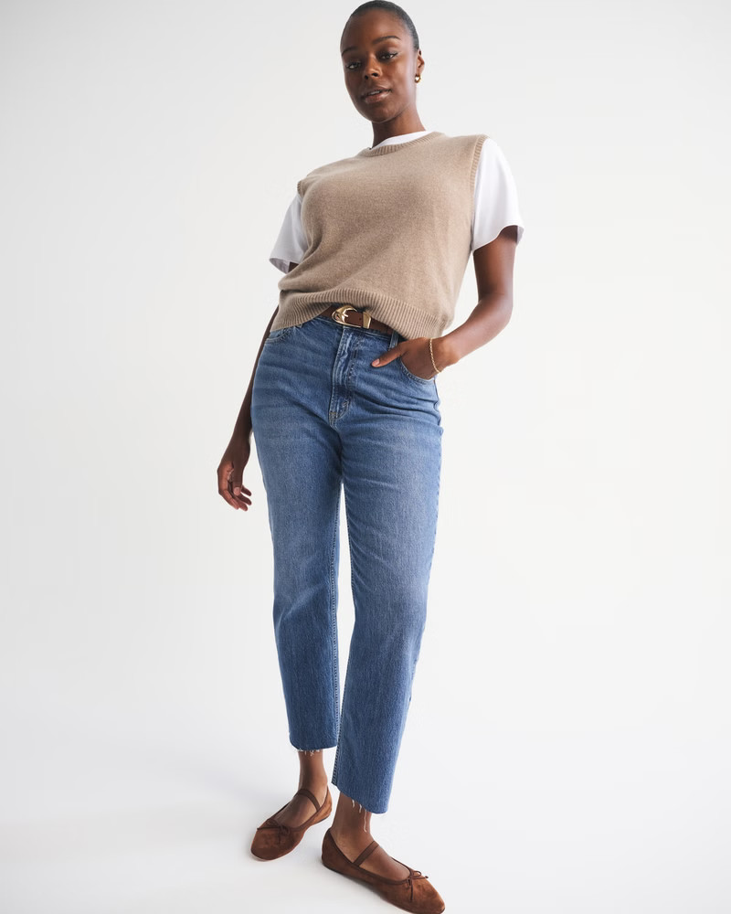 Ultra High Rise Ankle Straight Jean | Abercrombie & Fitch (US)