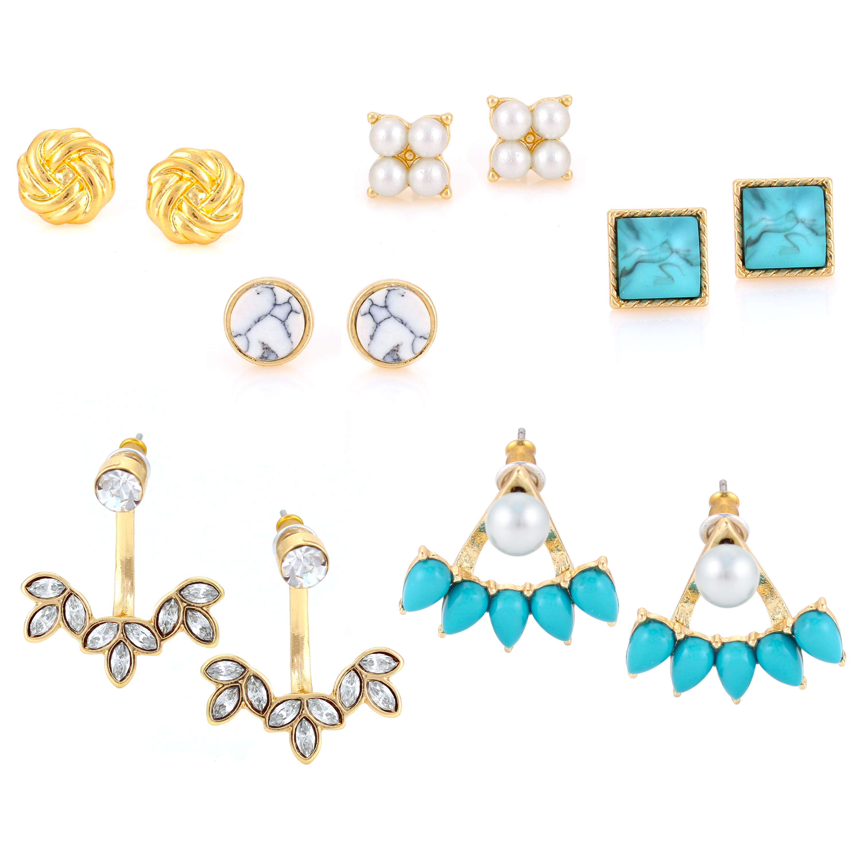 Stud and Front to Back Earrings Set | Walmart (US)