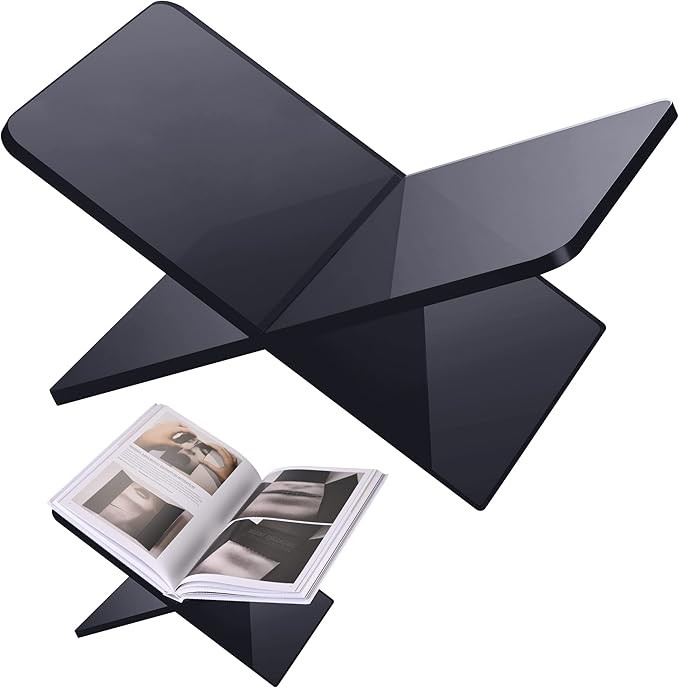 Acrylic Book Holder 11x7x 6 in Open Large Book Display Stand for Cookbook Art Book Bible Guest Bo... | Amazon (US)