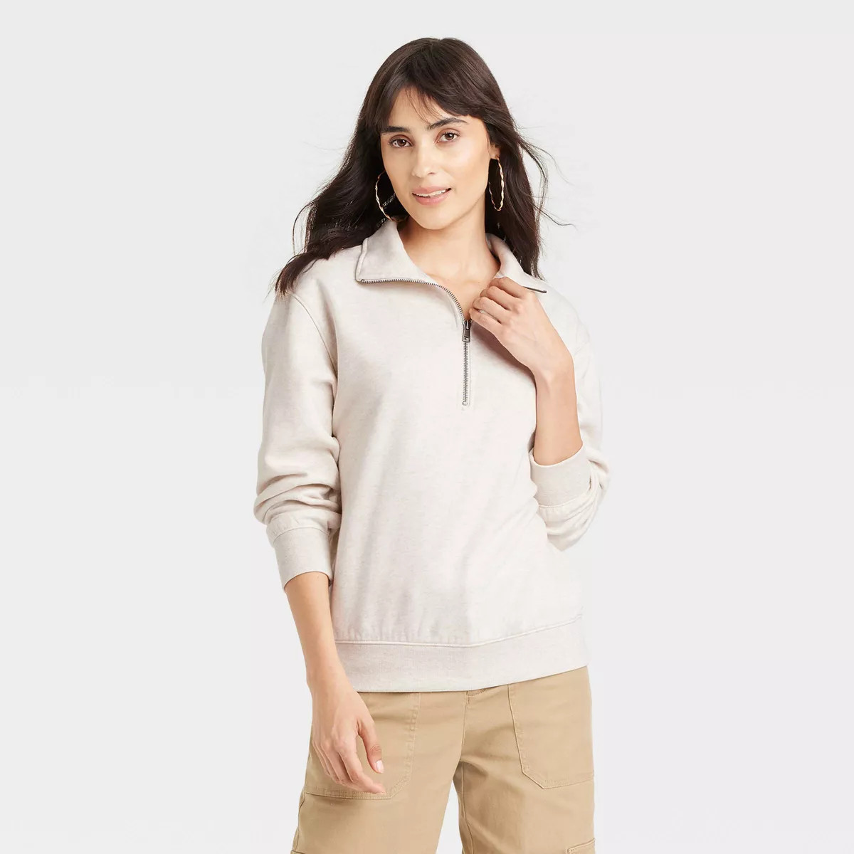 Women's Leisure Studio Quarter Zip Pullover Sweatshirt - Universal Thread™ | Target