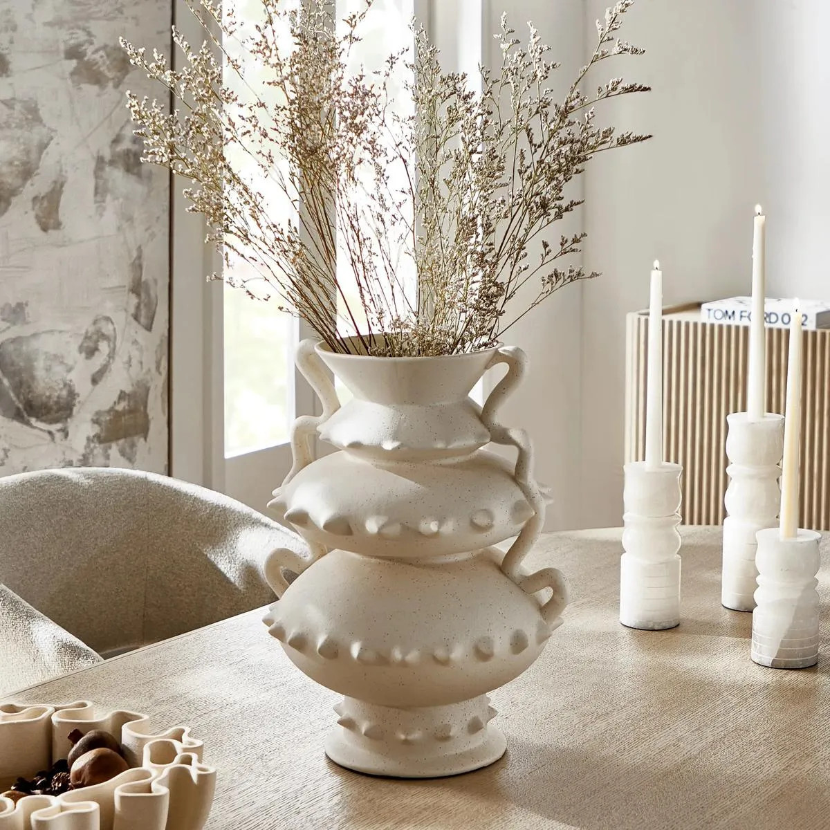 Savior Porcelain Vase | Ivory | Z Gallerie | 12.75"W x 12"D x 15.75"H | Porcelain | Z Gallerie