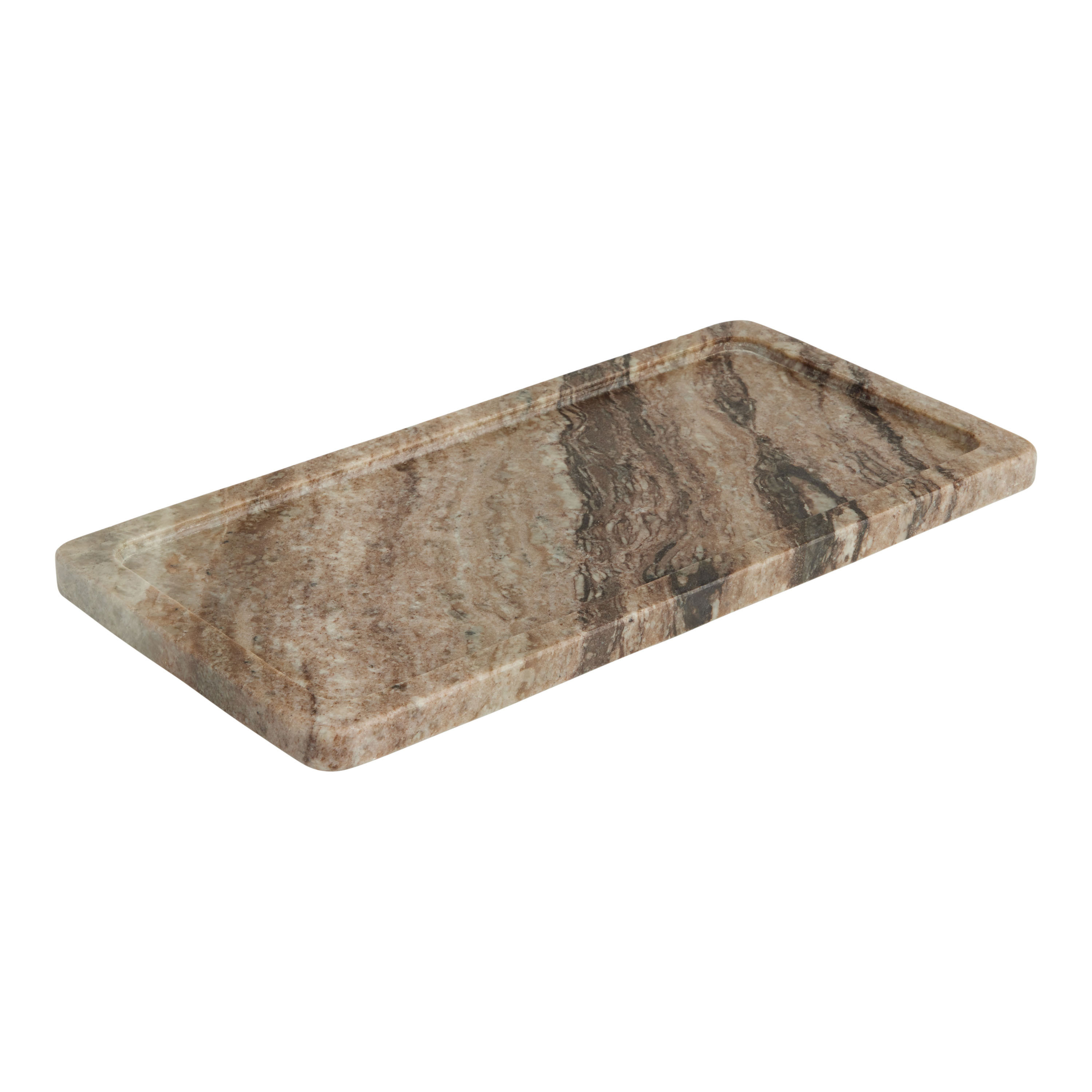 Toronto Brown Marble Vanity Tray | World Market