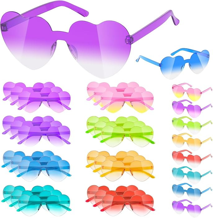 Valentines Gifts for Kids Classroom - 24 Pack Heart Sunglasses for Kids School, Valentines Day Pa... | Amazon (US)