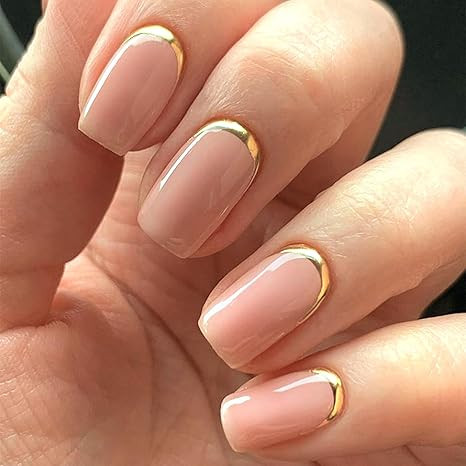 Modelones French Tip Press on Nails Short, Square Fake Nails, Reusable Nail Kit with Nail Glue Ad... | Amazon (US)