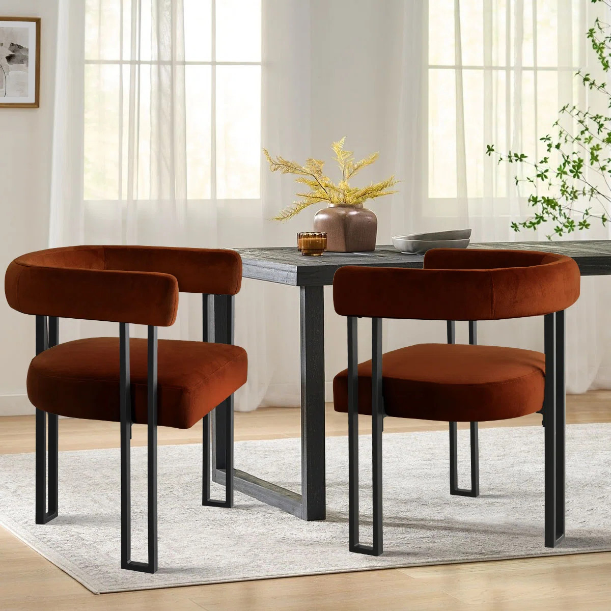 Kelly Clarkson Home Adelyn 18" H Velvet Upholstered Kitchen Dining Armchair (Set of 2) & Reviews ... | Wayfair North America
