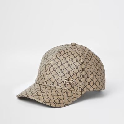 Camel RI monogram cap | River Island (US)