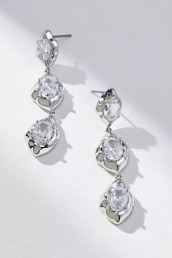 Triple-Crystal Post Earrings | Anthropologie (US)