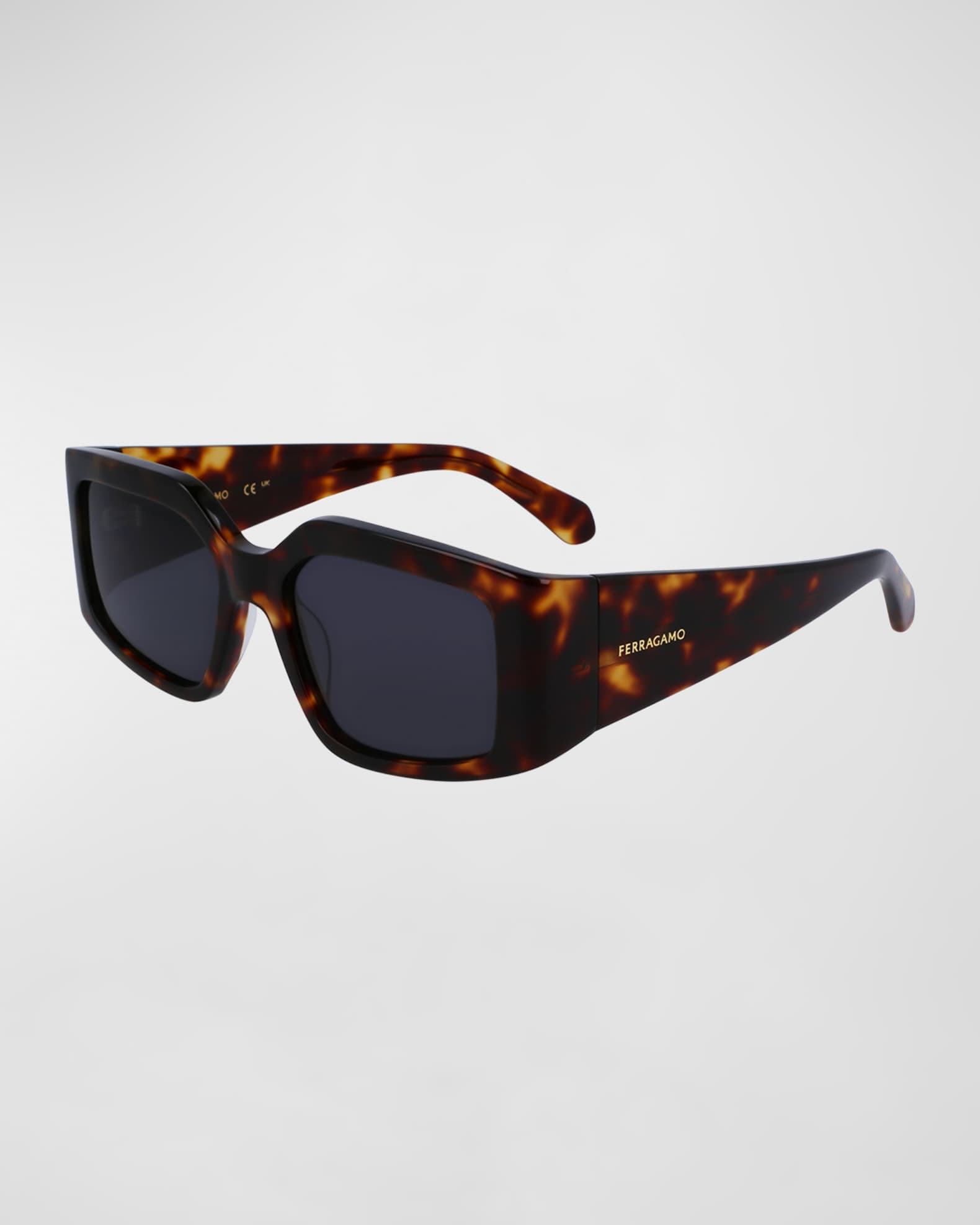 Micro-Logo Acetate Rectangle Sunglasses | Neiman Marcus