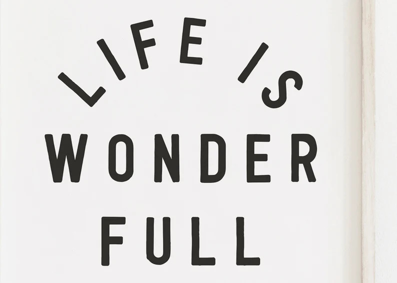 Kids Print Life is Wonder Full Playroom Print Nursery - Etsy | Etsy (US)