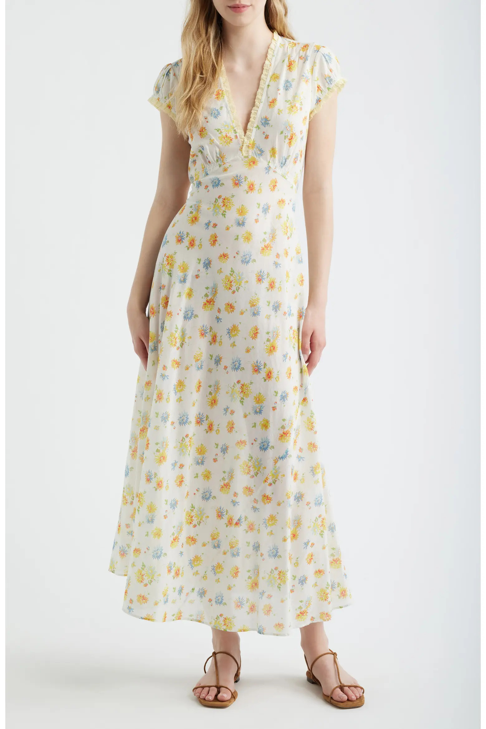 DÔEN Helia Floral Print Voile Midi Dress (Women) | Nordstrom | Nordstrom