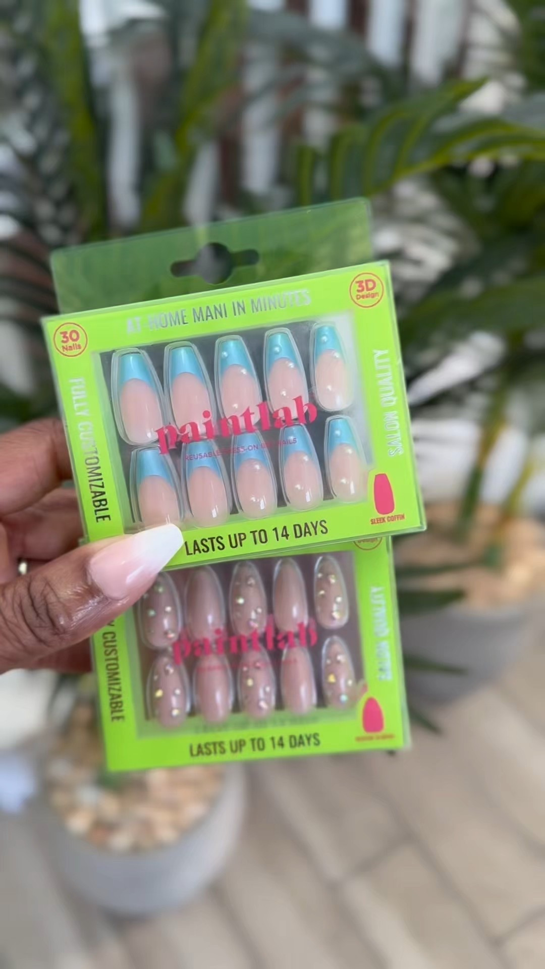 I’m absolutely loving my new press on nails by Paint Lab! ￼#paintlab #nails 

#LTKselfcare