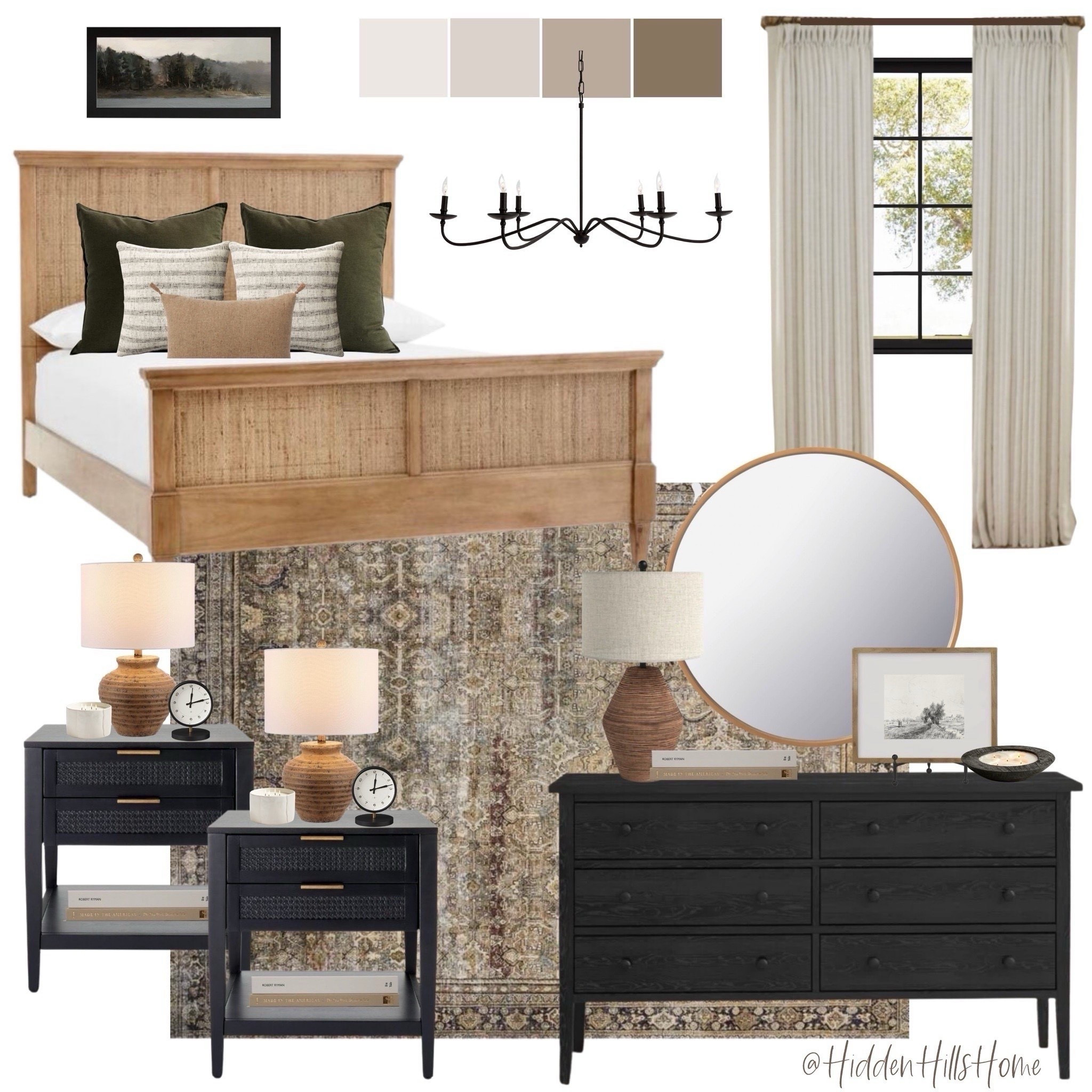 Master bedroom decor, home decor, bedding, nightstands, Modern traditional primary bedroom mood board, bedroom mood board, bedroom design inspo #bedroom

#LTKHome #LTKSaleAlert