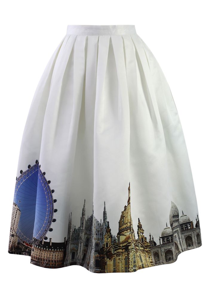 Scenic Print Midi Skirt | Chicwish