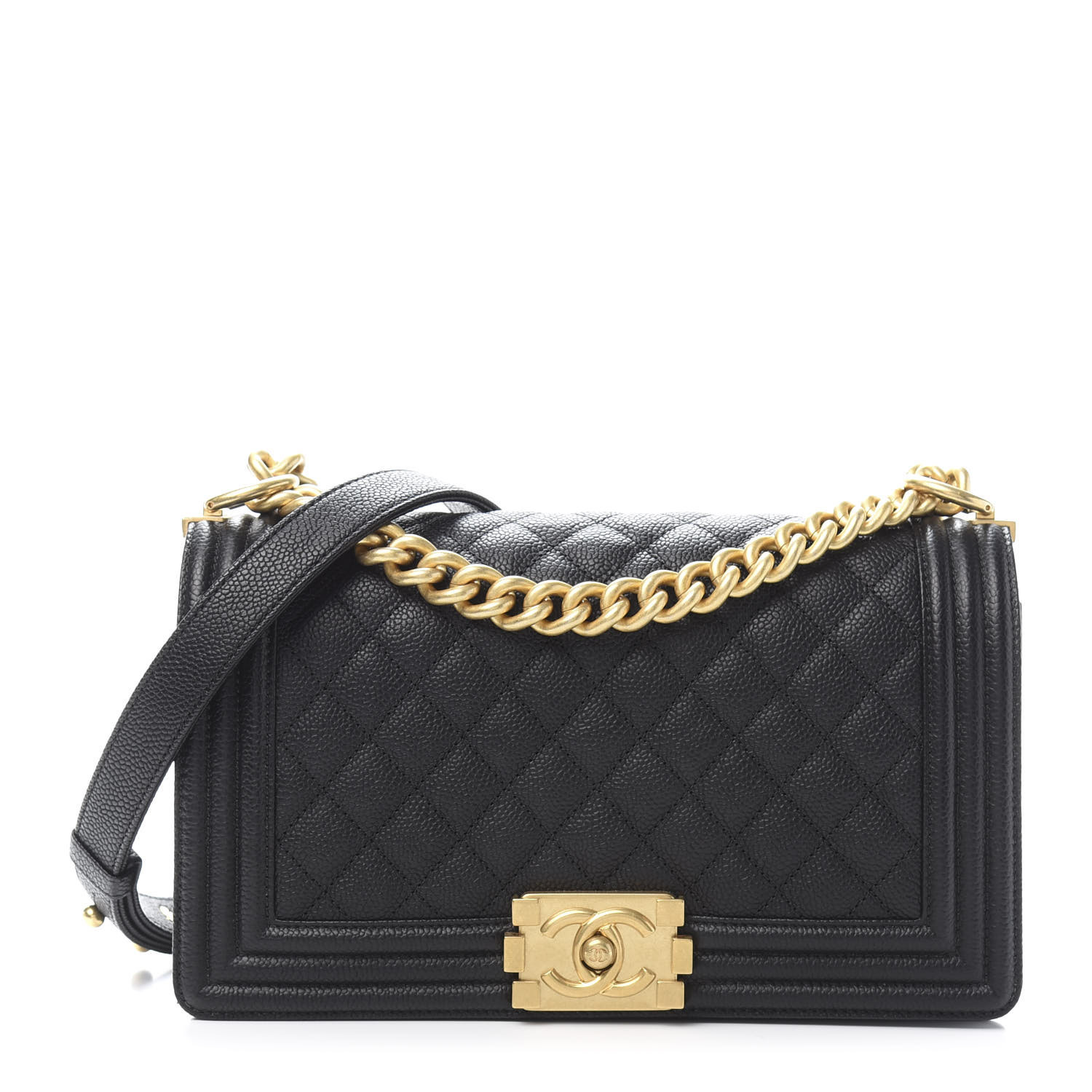 Caviar Quilted Medium Boy Flap Black | Fashionphile