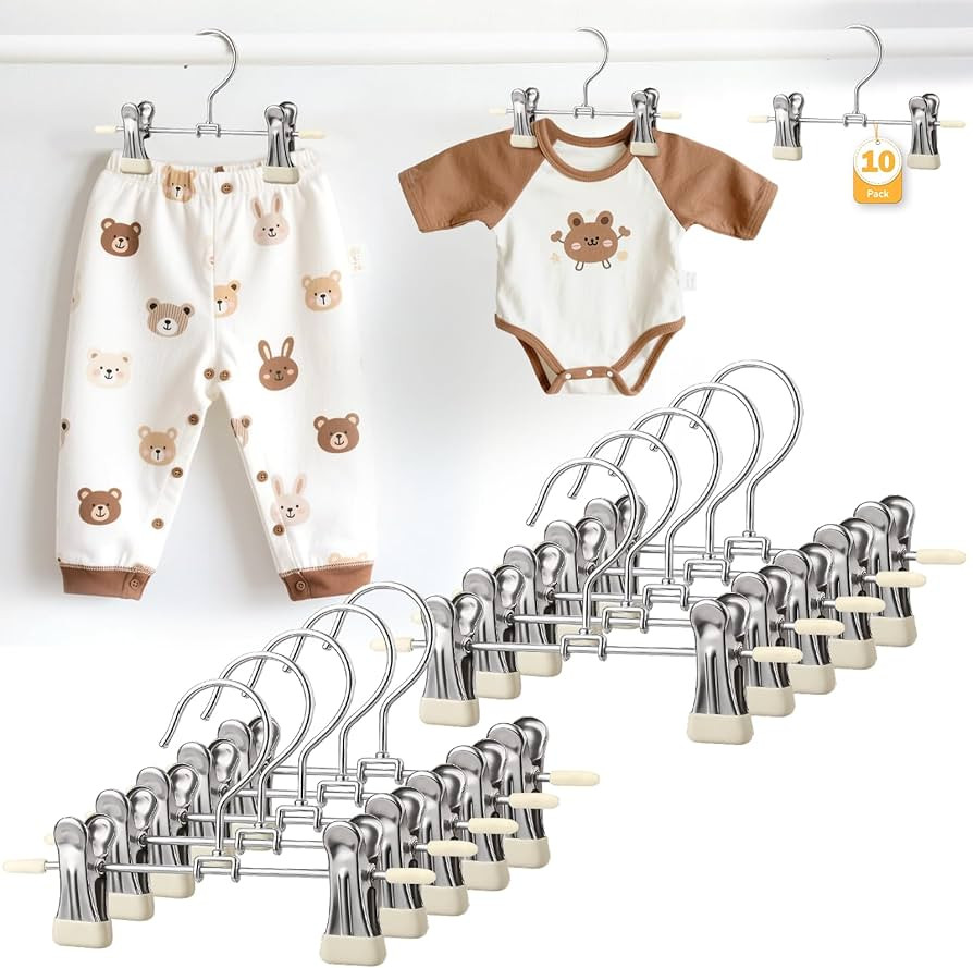 Mity rain 10-Pack Baby Hangers - 360° Rotatable Silicone Clip Kid Hanger, Space-Saving Toddler H... | Amazon (US)
