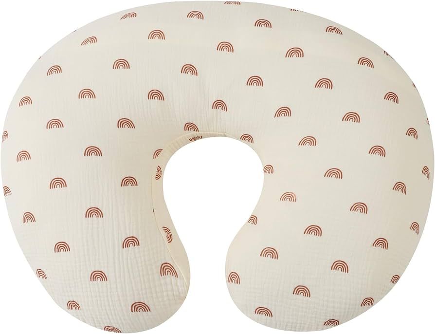 Muslin Nursing Pillow Cover Soft 100% Cotton Feeding Pillow Slipcover Fits Standard Infant Nursin... | Amazon (US)