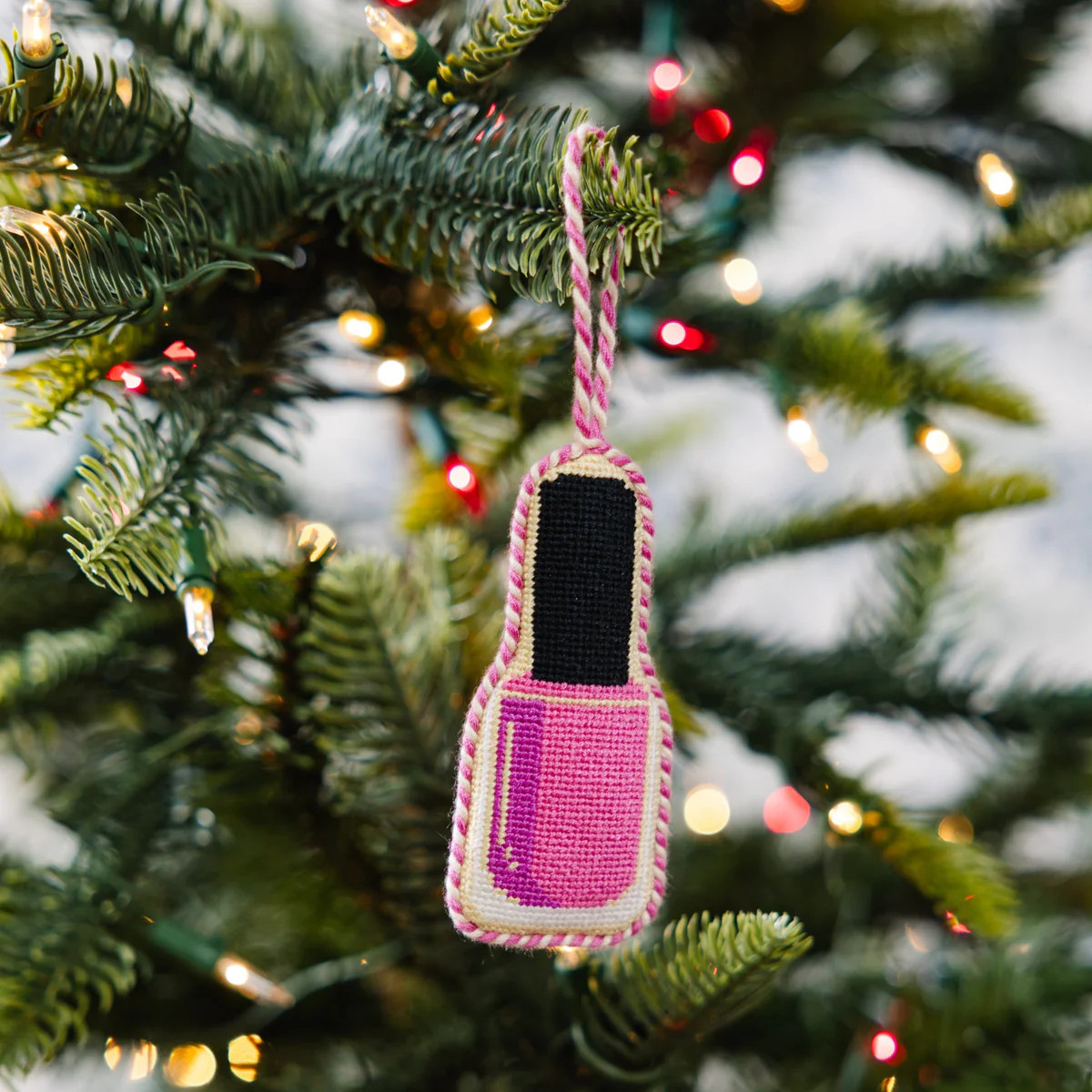 Needlepoint Icon Ornament - Nail Polish Bottle | Furbish Studio