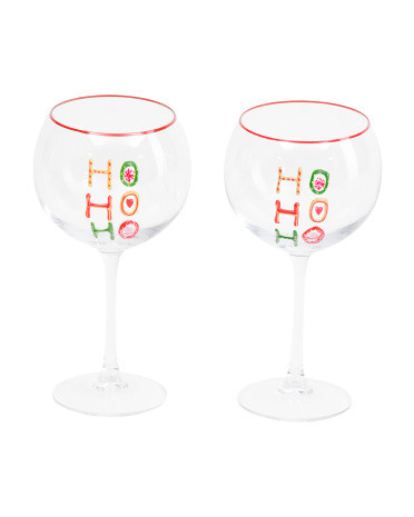 Hohoho Wine Glasses | TJ Maxx