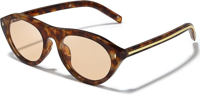 Oval Cat Eye Sunglasses for Women Trendy Retro Cateye Frame with UV Protection for Traveling or D... | Amazon (US)