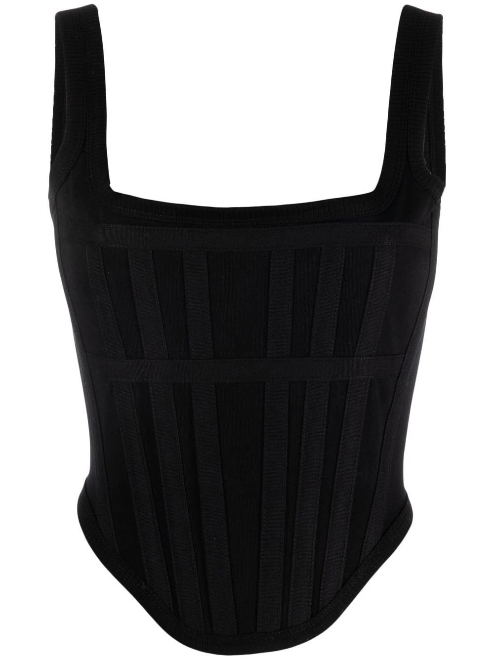 The DetailsConsciousDion Leecropped corset topblack organic cotton square neck sleeveless cropped... | Farfetch Global