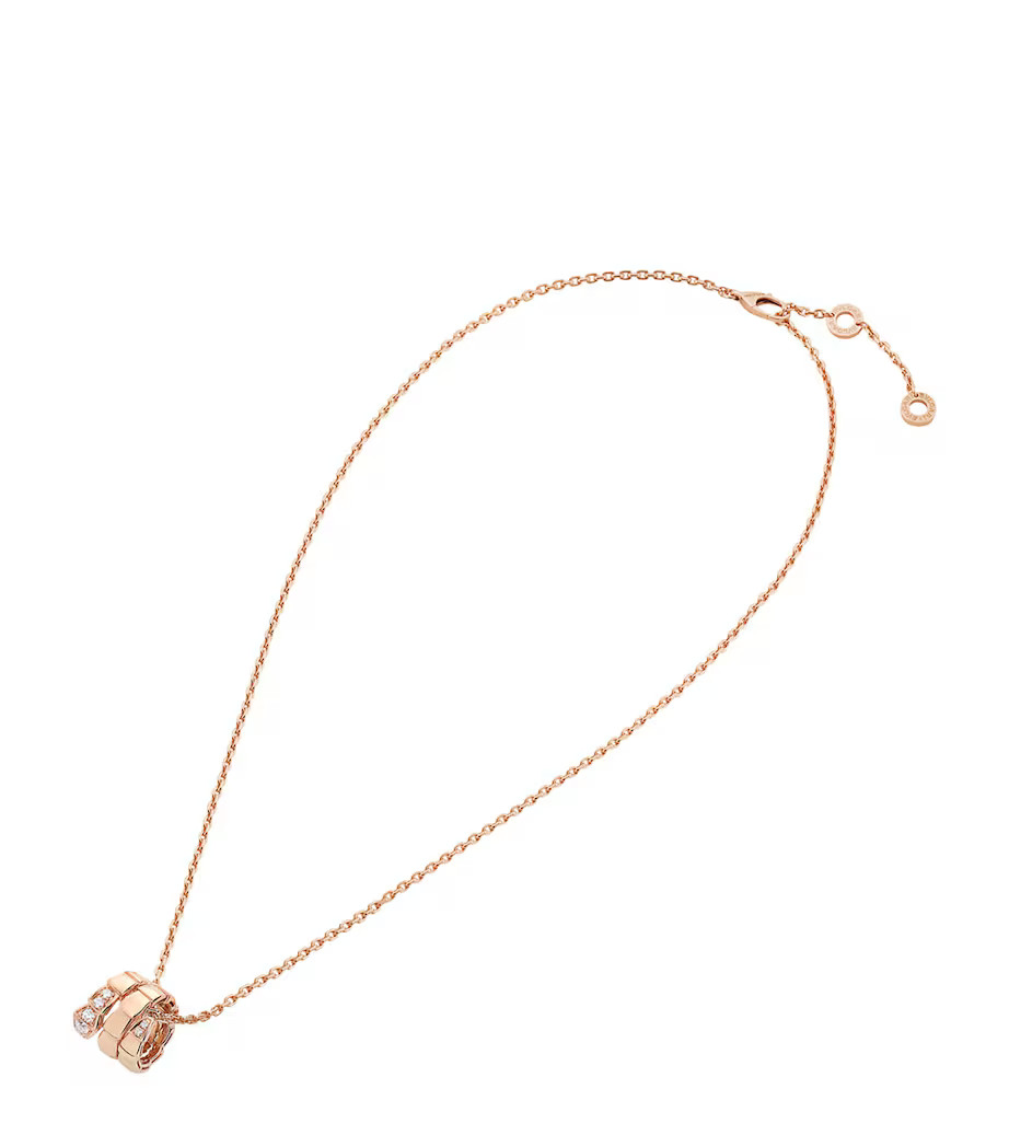 Rose Gold and Demi Pavé Diamond Serpenti Viper Necklace | Harrods