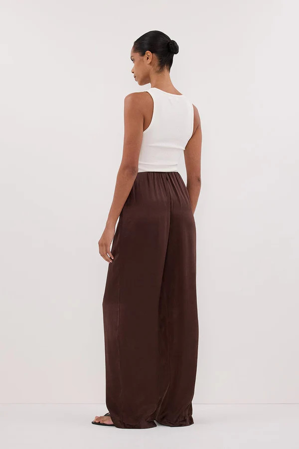 MONICA BITTER CHOC SATIN PANT | DISSH