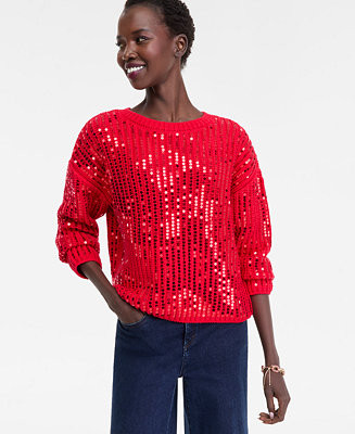Women's Bold Sequin Sweater, Macy's Exclusive | Macy's
