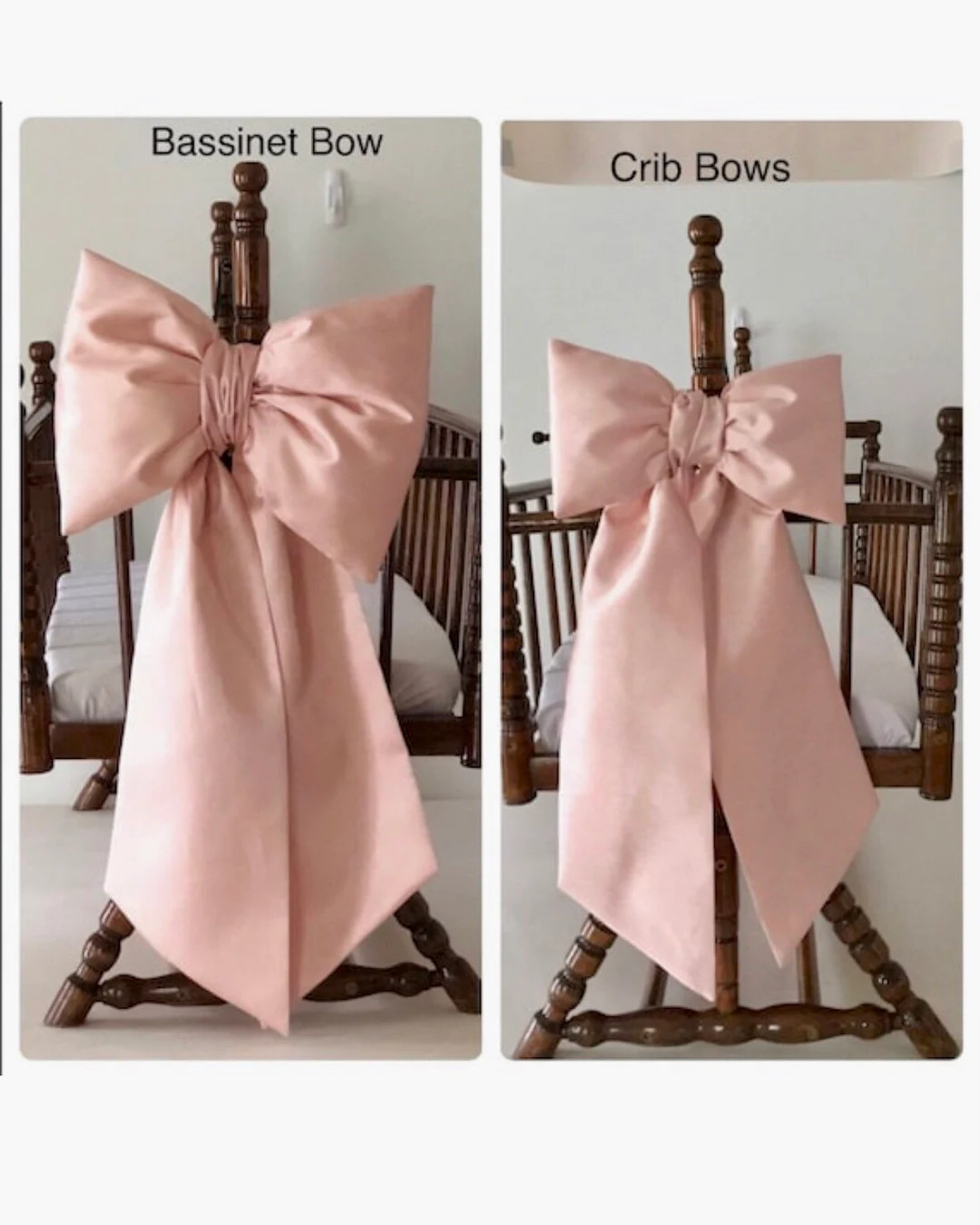 NURSERY BOWS: 2 Sizes Faux Dupioni Fabric Custom Made to - Etsy | Etsy (US)