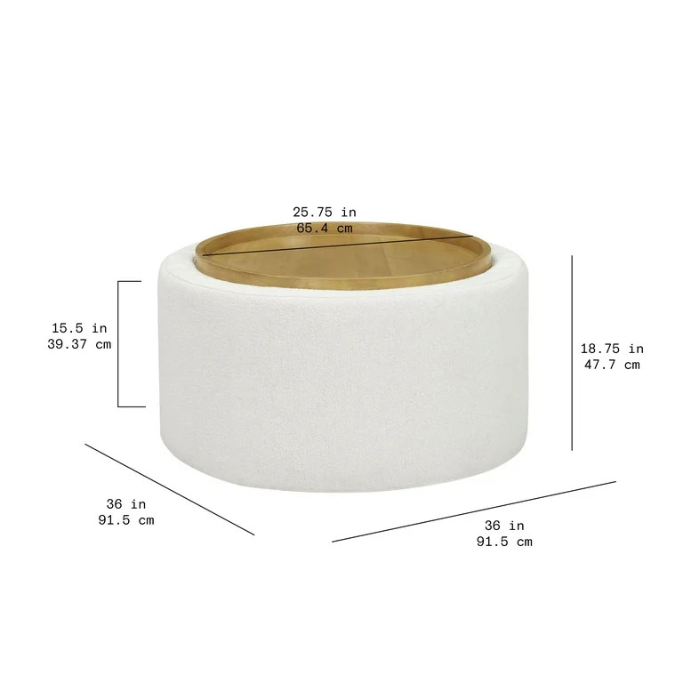 Beautiful Drew Stowaway Coffee Table with Storage by Drew Barrymore, Cream | Walmart (US)