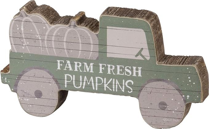 Primitives by Kathy Chunky Shelf Sitter, 6 x 3.25-Inch, Truck - Farm Fresh Pumpkins | Amazon (US)
