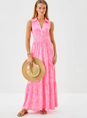 NWT Lilly Pulitzer Riegan Maxi Dress Color: Rousseau Pink Cool , Full Size | eBay US