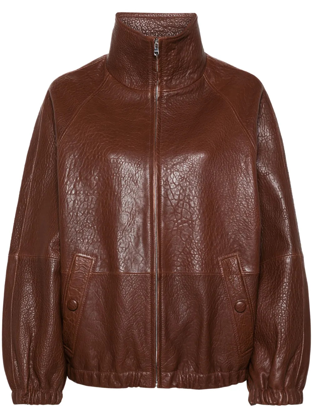 zip-up leather jacket | Farfetch Global