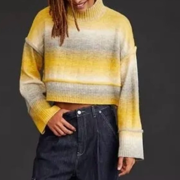 Anthropologie Pilcro Cocoabella Cropped Mock-Neck Sweater XL NWT | Poshmark