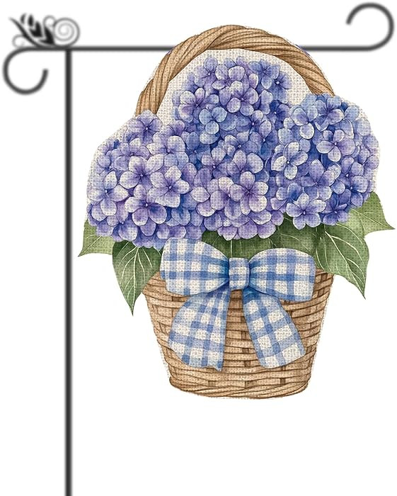 Hydrangea Decor - Spring Hydrangea Garden Flag Burlap Welcome Spring Double Sided Vertical Holida... | Amazon (US)
