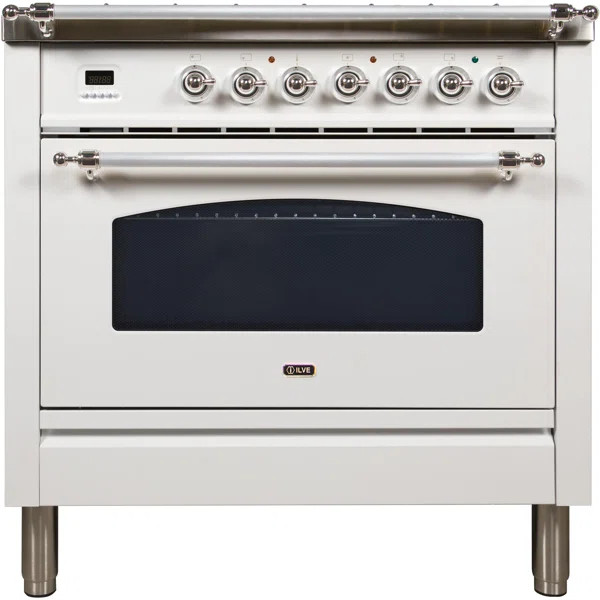 ILVE Nostalgie 36" 3.55 Cubic Feet Dual Fuel Freestanding Convection Range | Wayfair North America