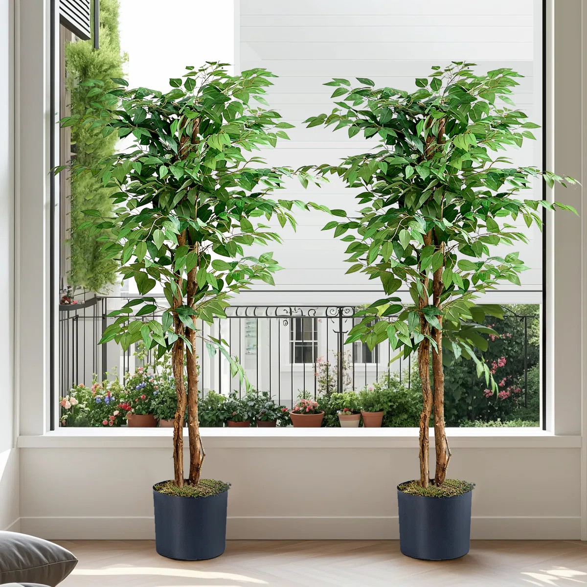Vikki 2 Artificial Ficus Tree In Pot Set, Faux Ficus Plant, Fake Pficus Tree For Home Décor (Set... | Wayfair North America