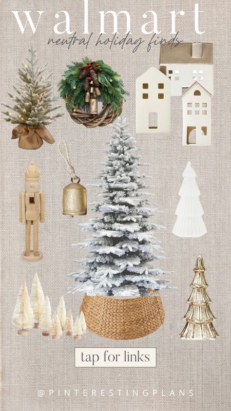 Walmart neutral holiday finds
Flocked tree
Bottle brush trees
Christmas decor