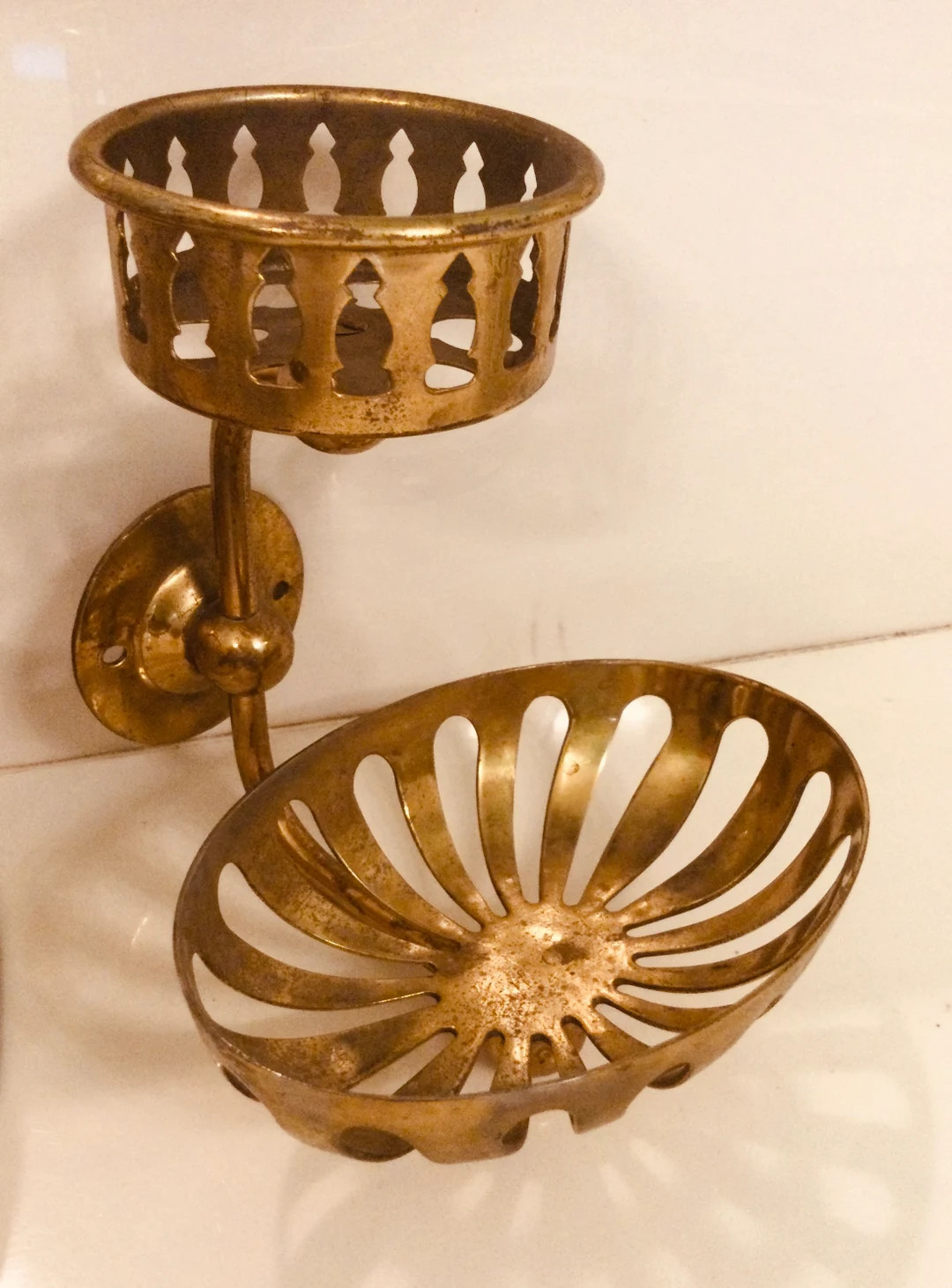 Brass Antique Bathroom Toothbrush Cup and Soap Holder and Dish Wall Mount Clawfoot Tub - Etsy | Etsy (US)