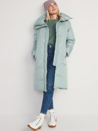 Water-Resistant Long Duvet Puffer Coat for Women | Old Navy (US)