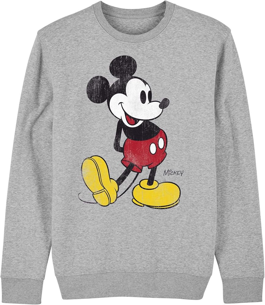 Mickey Mouse Classic Kick Adults Unisex Grey Sweatshirt | Amazon (US)