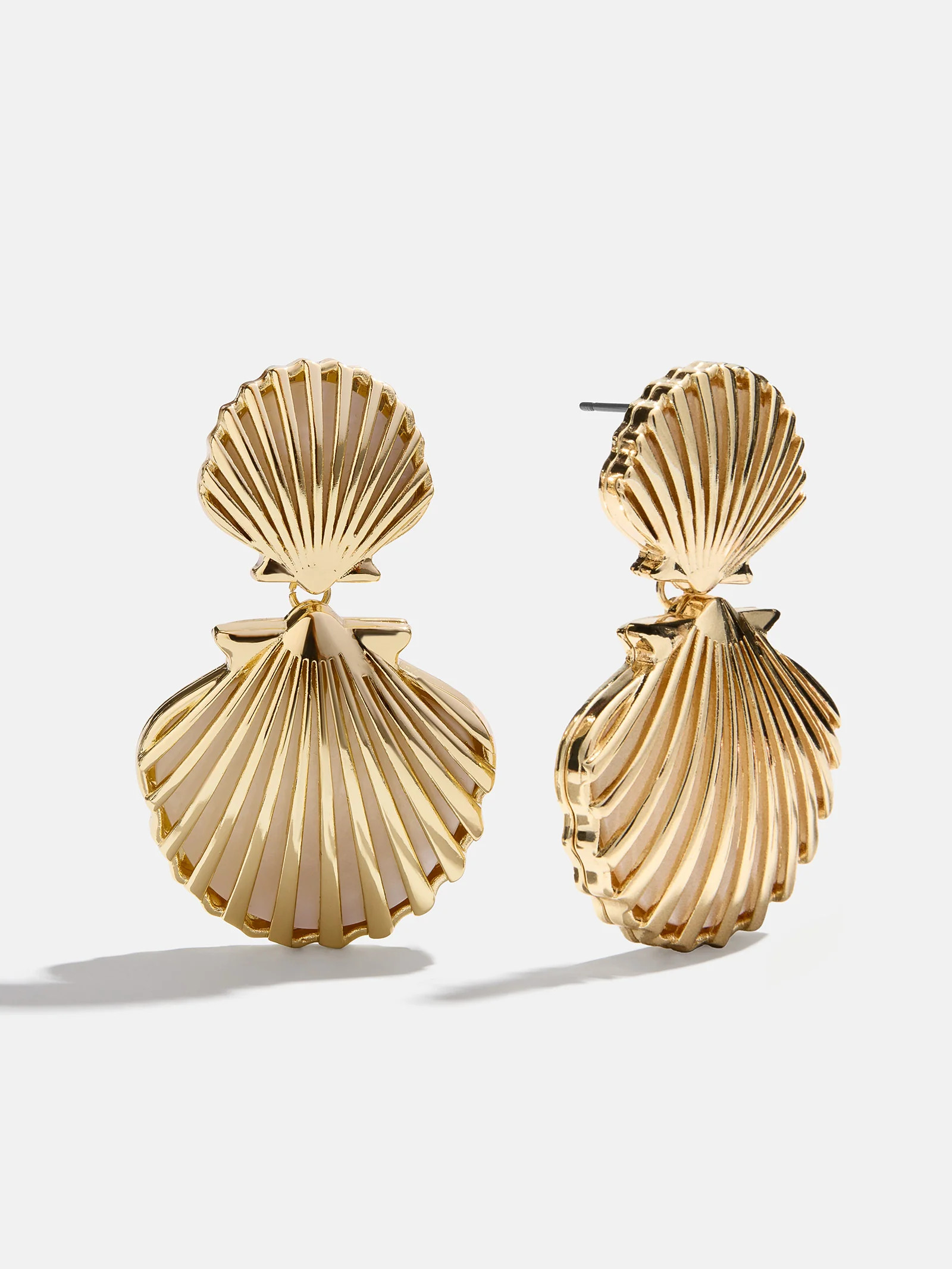Marni Seashell Earrings - Gold/Pearl | BaubleBar