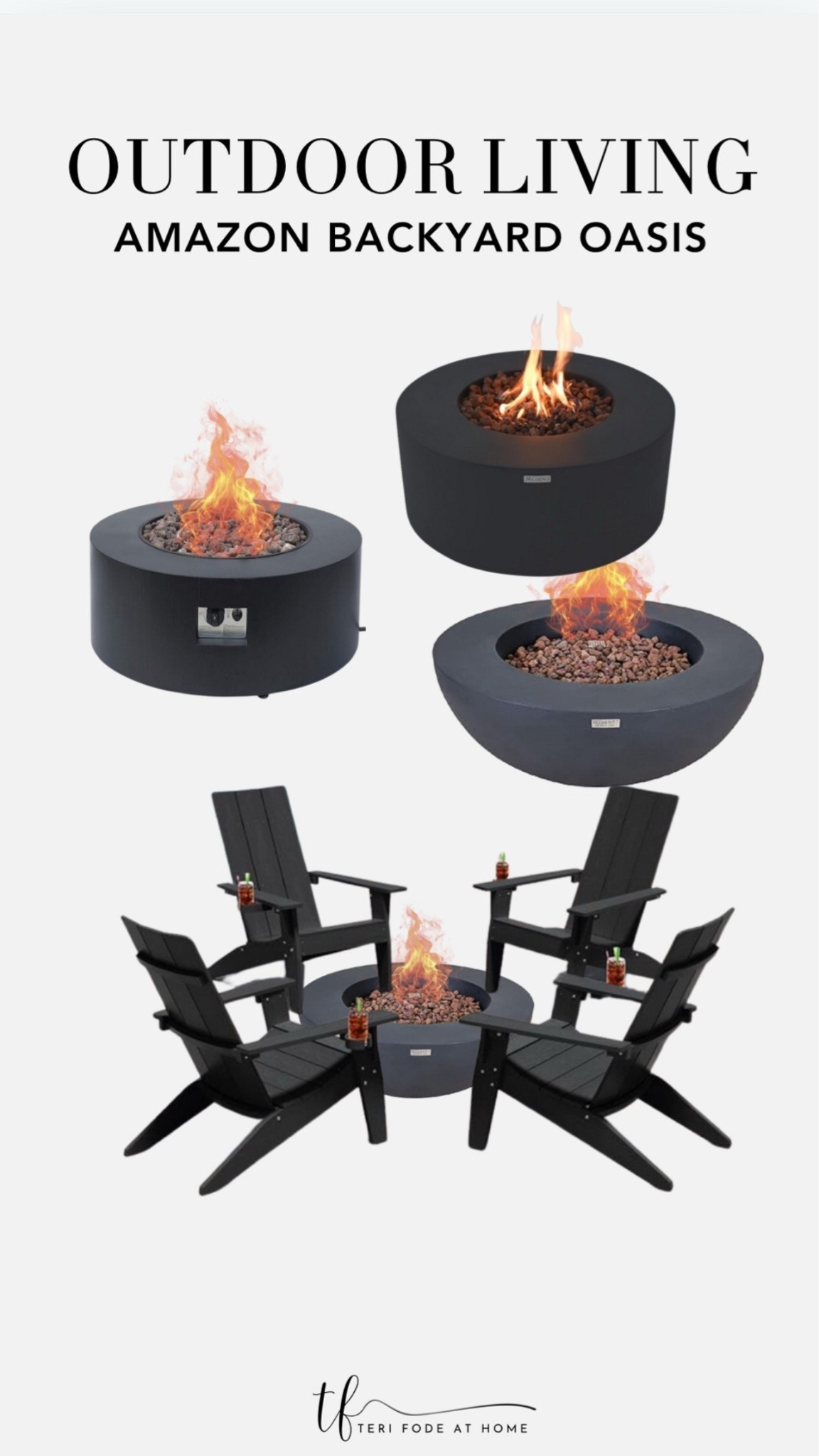Outdoor firepit, Adirondack chairs, firepit, outdoor living space, outdoor furniture 

#LTKSeasonal #LTKSaleAlert #LTKHome